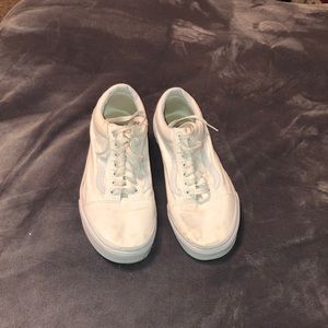 old skool vans; white